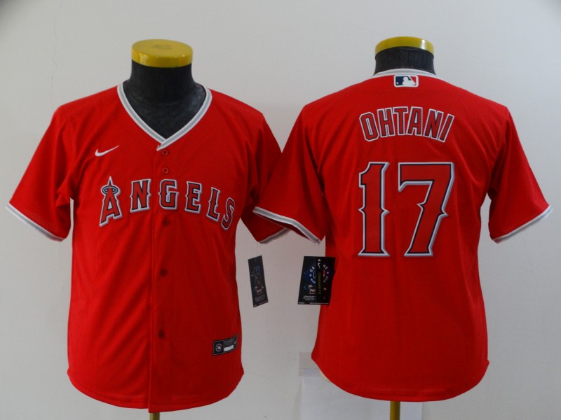 Kids Los Angeles Angels Red #17 OHTANI MLB Jersey