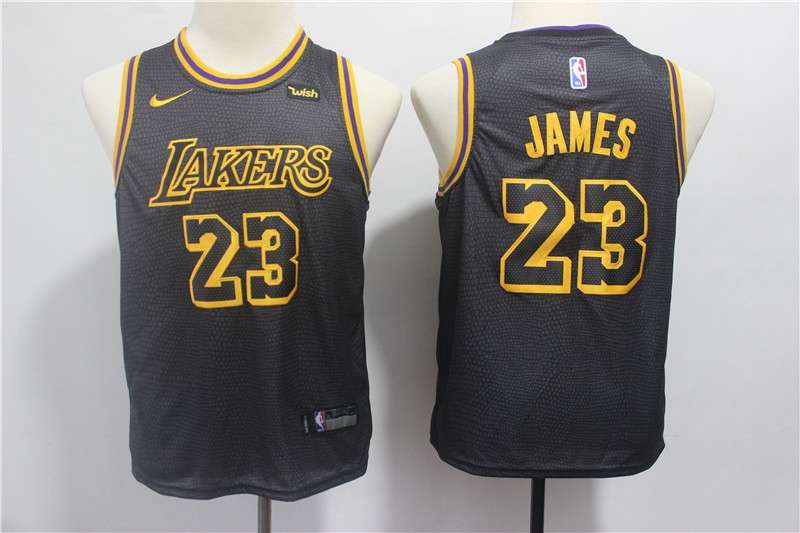 Los Angeles Lakers Black JAMES #23 Young City NBA Jersey (Stitched)