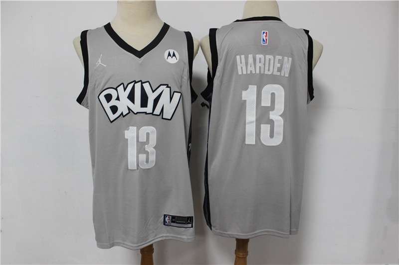 Brooklyn Nets 20/21 Grey #13 HARDEN AJ Basketball Jersey (Stitched)