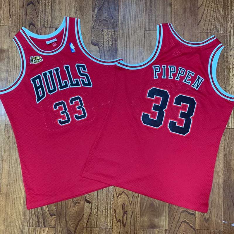 Chicago Bulls 1997/98 Red #33 PIPPEN Finals Classics Basketball Jersey (Closely Stitched)
