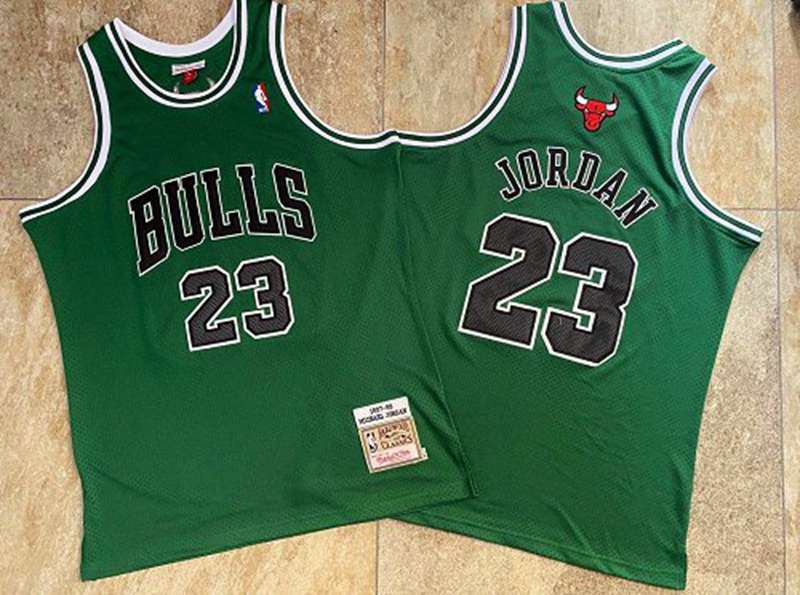 Chicago Bulls 1997/98 Green #23 JORDAN Classics Basketball Jersey (Closely Stitched)