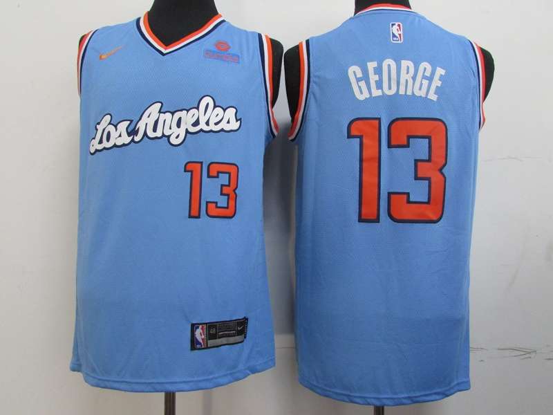 Los Angeles Clippers Blue #13 GEORGE Basketball Jersey 02 (Stitched)