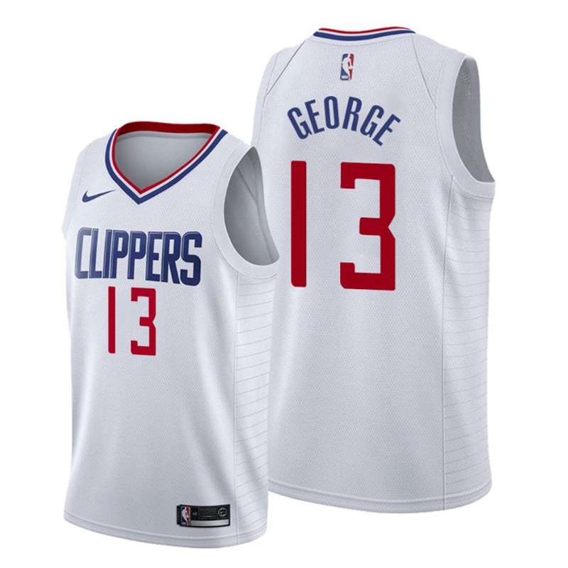 Los Angeles Clippers White #13 GEORGE Basketball Jersey (Stitched)