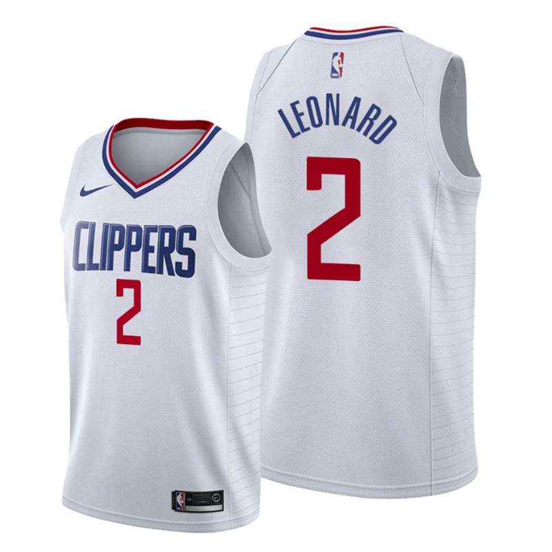 Los Angeles Clippers White #2 LEONARD Basketball Jersey (Stitched)