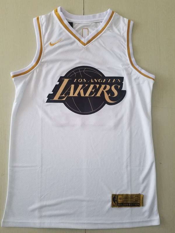 Los Angeles Lakers 2020 White Gold #24 BRYANT Basketball Jersey (Stitched)