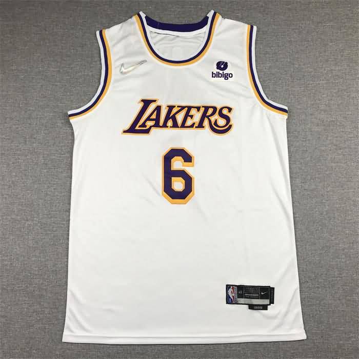 Los Angeles Lakers 21/22 White #6 JAMES Basketball Jersey (Stitched)