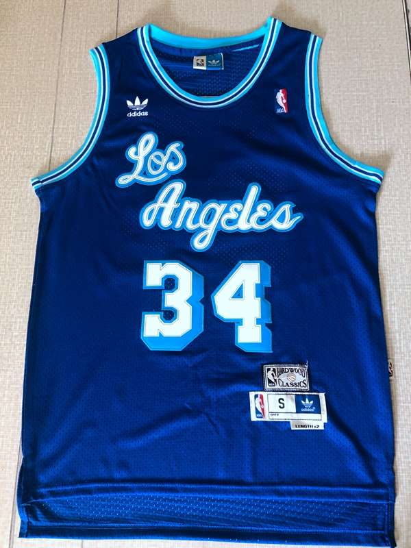 Los Angeles Lakers Blue #34 ONEAL Classics Basketball Jersey (Stitched)