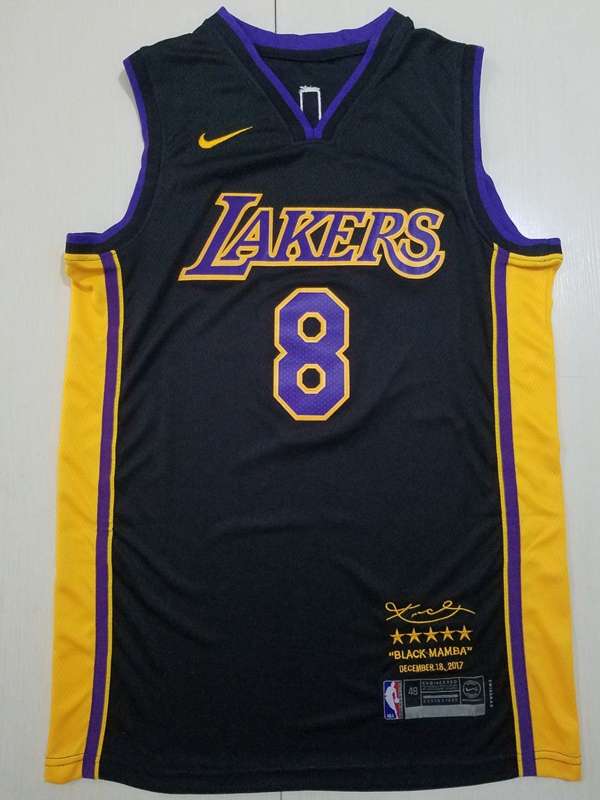 Los Angeles Lakers Black #8 BRYANT Basketball Jersey (Stitched)