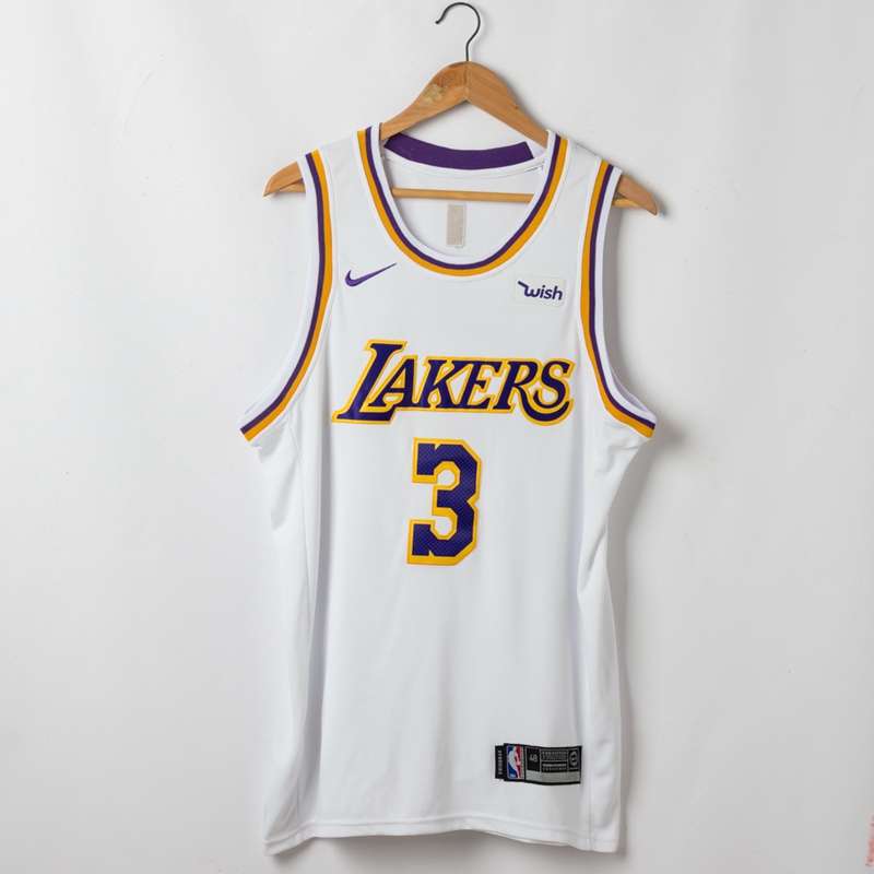 Los Angeles Lakers White #3 DAVIS Basketball Jersey (Stitched)