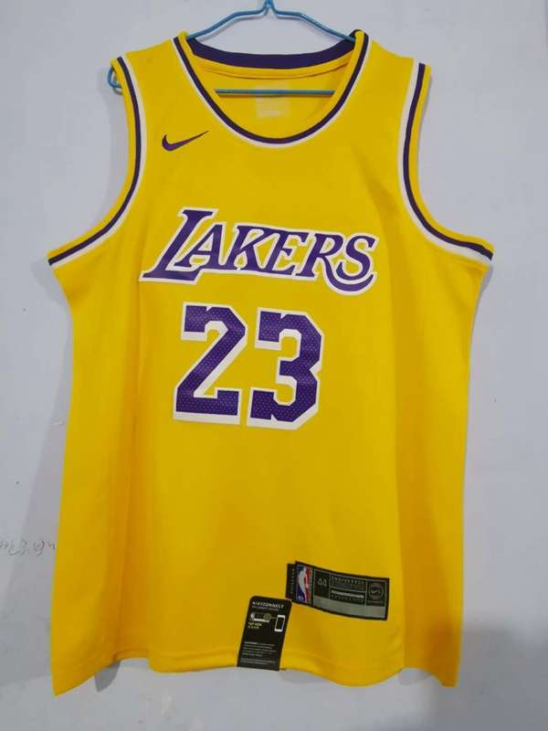 Los Angeles Lakers Yellow #23 JAMES Basketball Jersey 02 (Stitched)