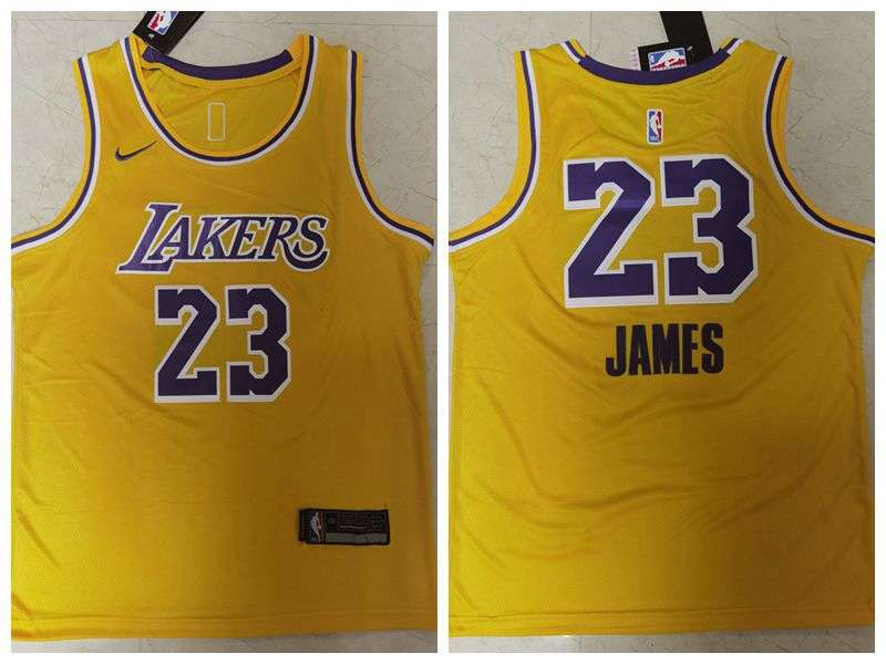Los Angeles Lakers Yellow #23 JAMES Basketball Jersey 06 (Stitched)