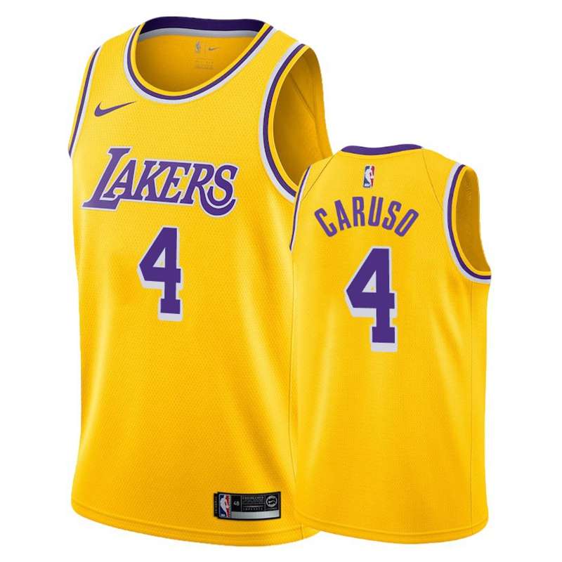 Los Angeles Lakers Yellow #4 CARUSO Basketball Jersey (Stitched)