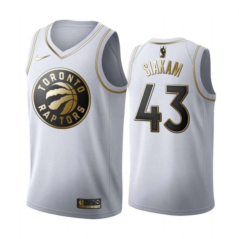 Toronto Raptors 2020 White Gold #43 SIAKAM Basketball Jersey (Stitched)
