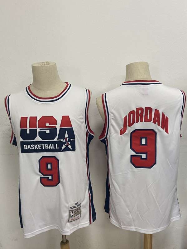 USA 1992 White #9 JORDAN Classics Basketball Jersey (Stitched)
