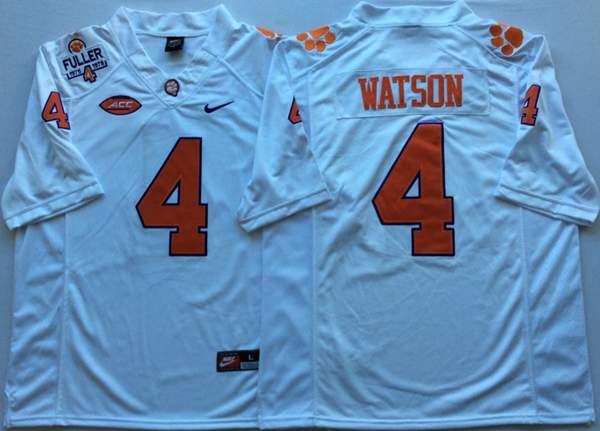 Clemson Tigers White #4 WATSON NCAA Football Jersey