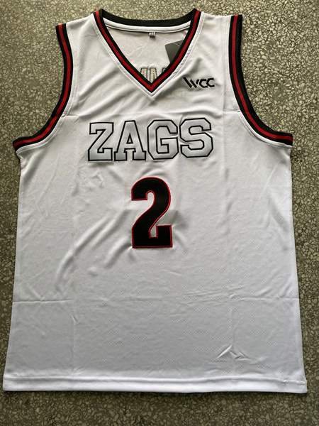 Gonzaga Bulldogs White #2 TIMME NCAA Basketball Jersey