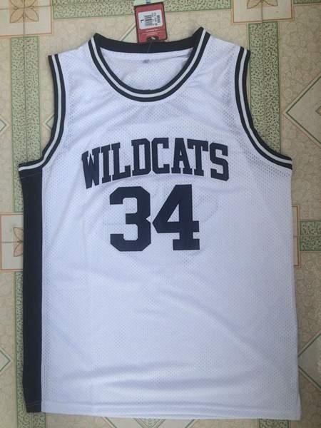 Wildcats White #34 BIAS Basketball Jersey