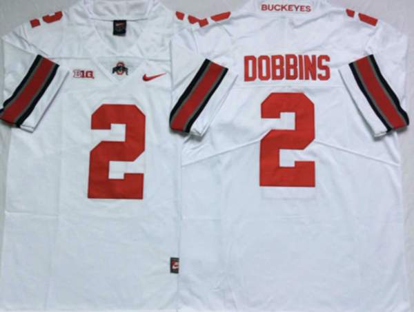 Ohio State Buckeyes White #2 DOBBINS NCAA Football Jersey