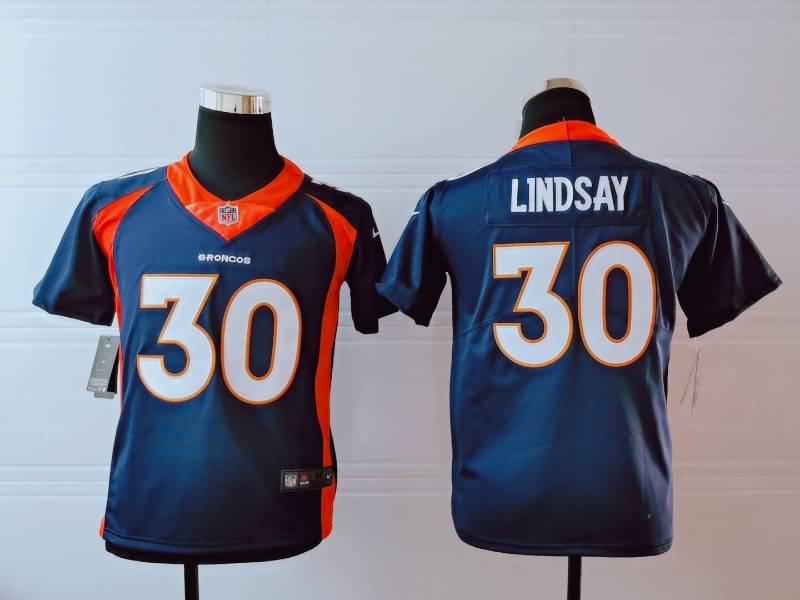 Kids Denver Broncos Dark Blue #30 LINDSAY NFL Jersey