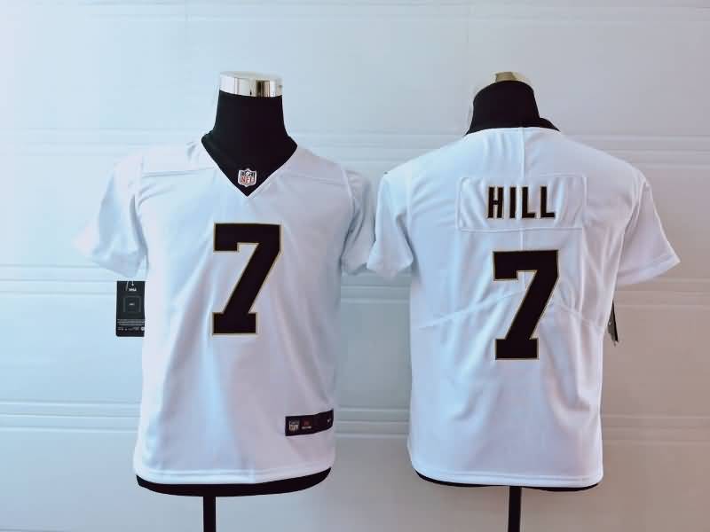 Kids New Orleans Saints White #7 HILL NFL Jersey