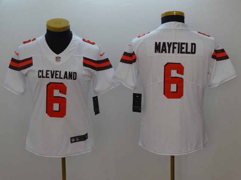 Cleveland Browns #6 MAYFIELD White Women NFL Jersey
