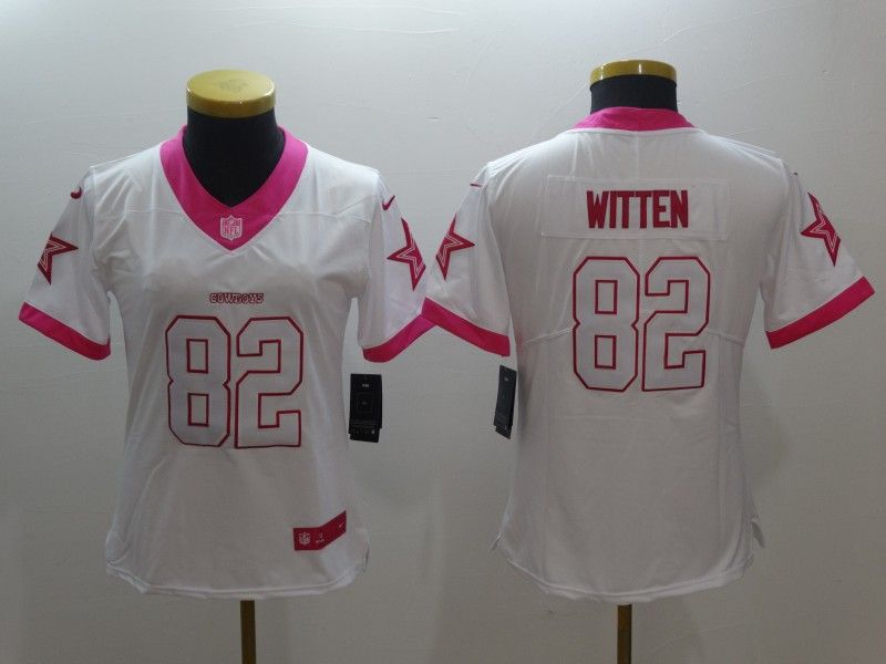 Dallas Cowboys #82 WITTEN White Fashion Women NFL Jersey