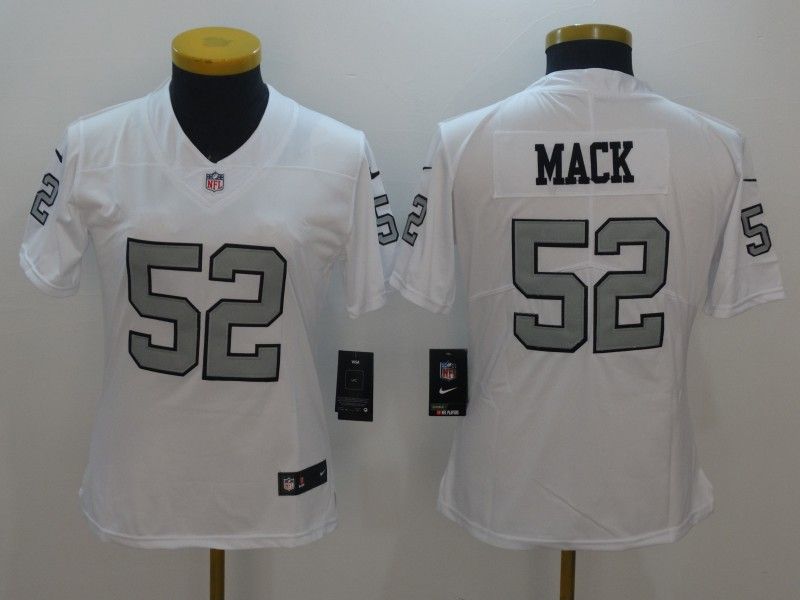 Las Vegas Raiders #52 MACK White Women NFL Jersey 02