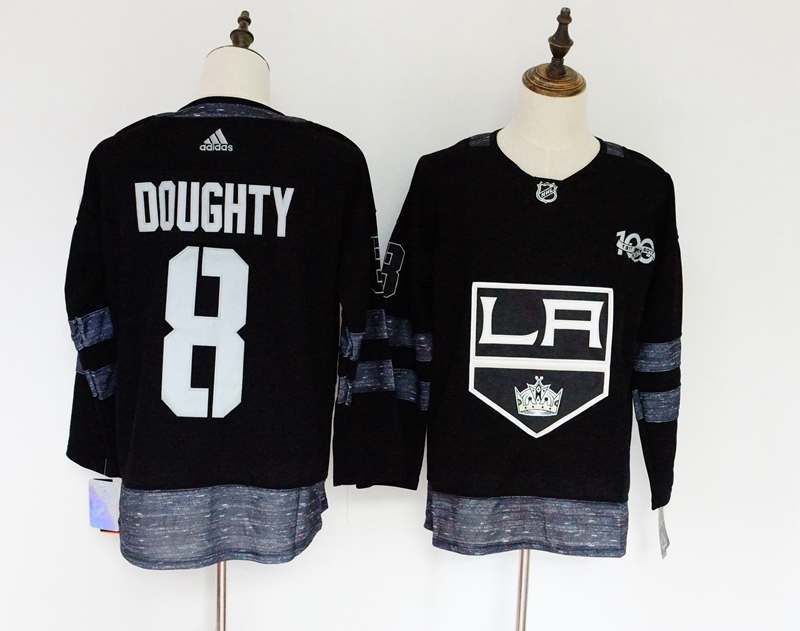 Los Angeles Kings Black #8 DOUGHTY 100th Anniversary NHL Jersey