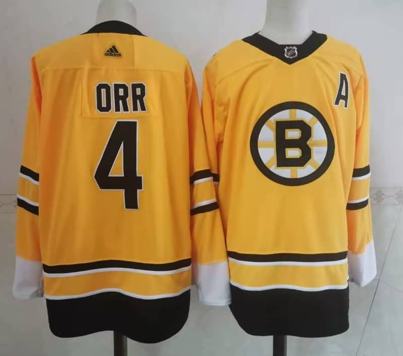 Boston Bruins Yellow #4 ORR NHL Jersey