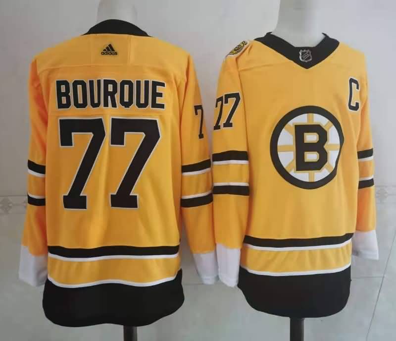 Boston Bruins Yellow #77 BOURQUE NHL Jersey