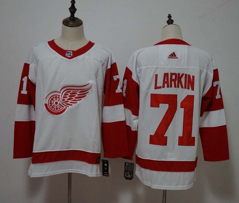 Detroit Red Wings White #71 LARKIN NHL Jersey
