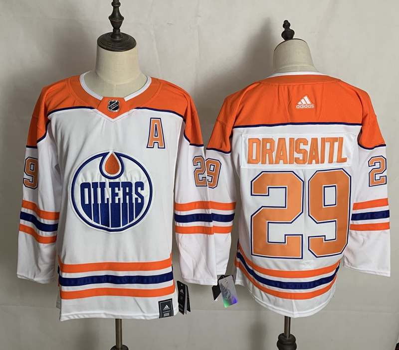 Edmonton Oilers White #29 DRAISAITL NHL Jersey 02