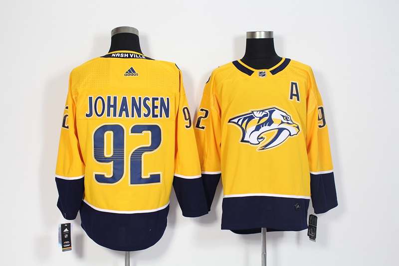Nashville Predators Yellow #92 JOHANSEN NHL Jersey