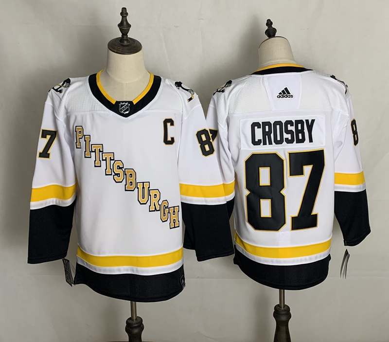 Pittsburgh Penguins White #87 CROSBY NHL Jersey 02
