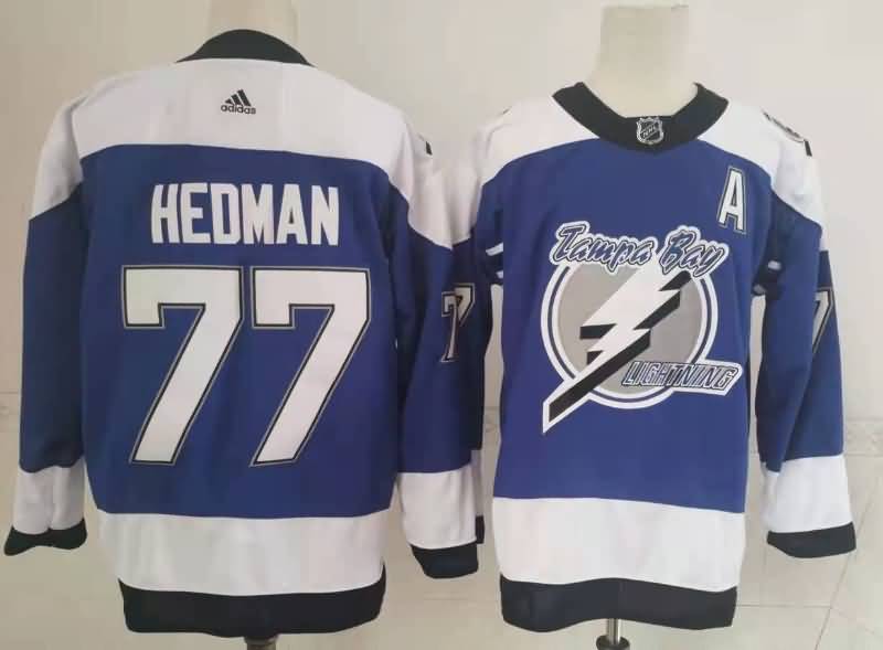 Tampa Bay Lightning Blue #77 HEDMAN NHL Jersey 02