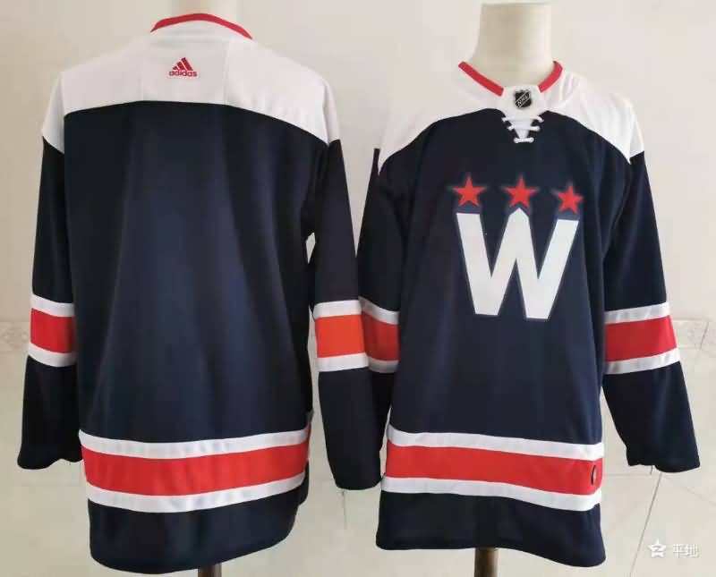 Washington Capitals Dark Blue NHL Jersey Custom 02