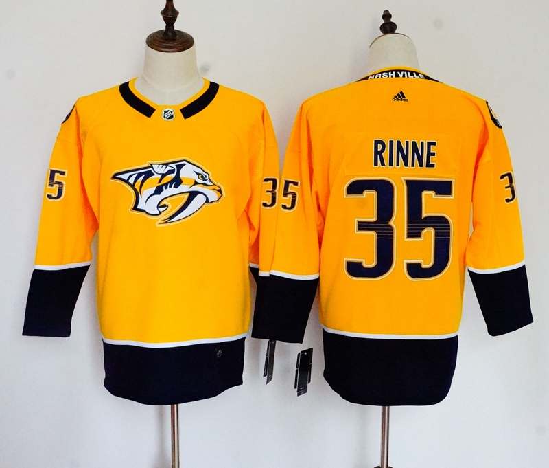 Nashville Predators #35 RINNE Yellow Women NHL Jersey