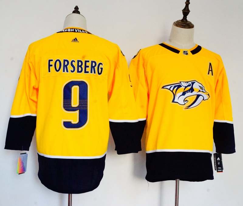 Nashville Predators #9 FORSBERG Yellow Women NHL Jersey
