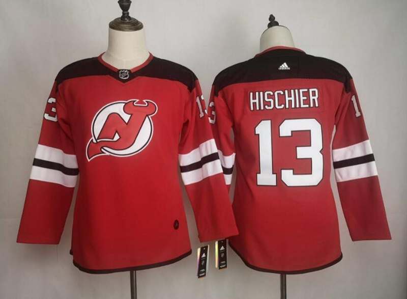 New Jersey Devils #13 HISCHIER Red Women NHL Jersey