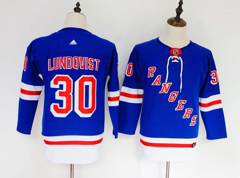 New York Rangers #30 LUNDQVIST Blue Women NHL Jersey