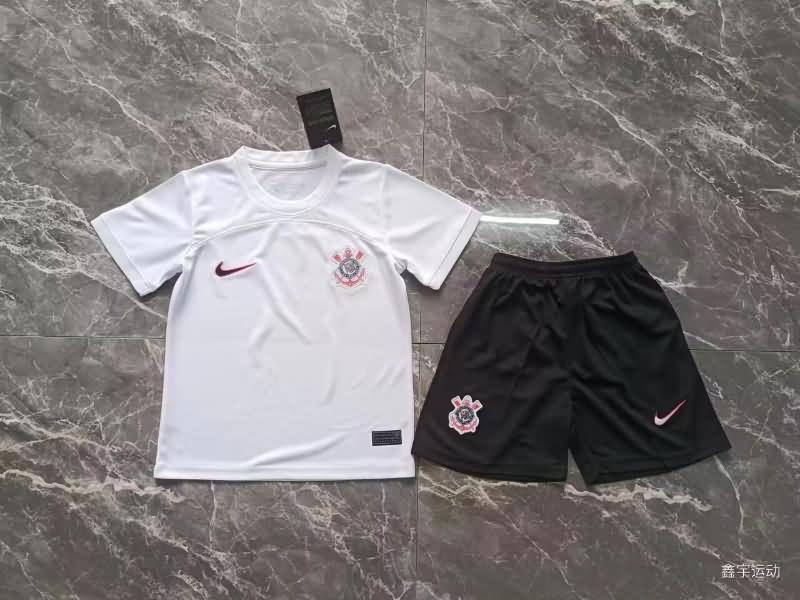 Kids Corinthians 2023 Home Soccer Jersey And Shorts