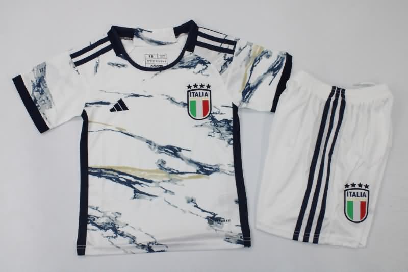 Kids Italy 2023 Away Soccer Jersey And Shorts