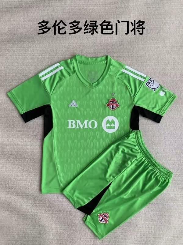 Kids Toronto FC 2023 Goalkeeper Green Soccer Jersey And Shorts