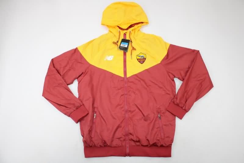 AAA Quality AS Roma 22/23 Yellow Red Soccer Windbreaker