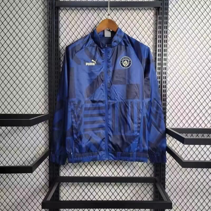 AAA Quality Manchester City 22/23 Blue Soccer Windbreaker
