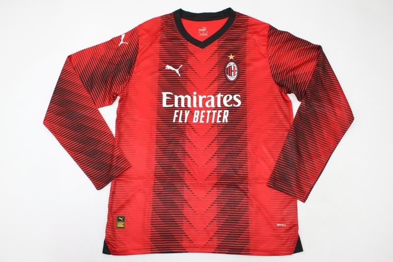 AAA Quality AC Milan 23/24 Home Long Sleeve Soccer Jersey