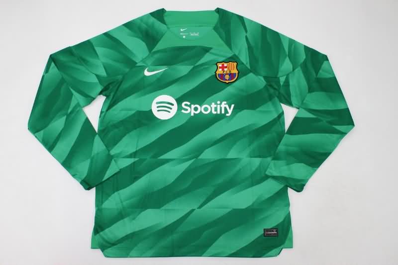 AAA Quality Barcelona 23/24 Goalkeeper Green Long Sleeve Soccer Jersey
