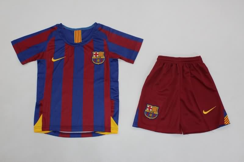 Kids Barcelona 2005/06 Home Soccer Jersey And Shorts