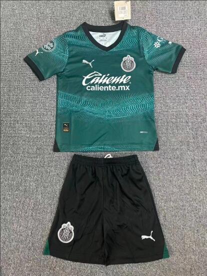 Kids Guadalajara 23/24 Third Soccer Jersey And Shorts