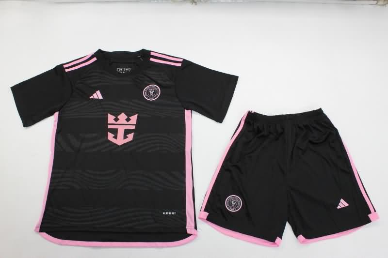 Kids Inter Miami 2024 Away Soccer Jersey And Shorts